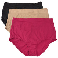 Warners Womens 3pc Microfiber Dig Free Comfort Waist Brief Panty Set Pink