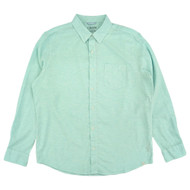 Chaps Seacoast Wash Mens Pool Blue Long Sleeve Linen Shirt