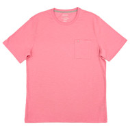 Chaps Mens Pink Carnation Short Sleeve Slub Pocket Tee Shirt