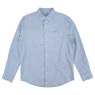 Chaps Seacoast Wash Mens Marine Blue Long Sleeve Linen Shirt