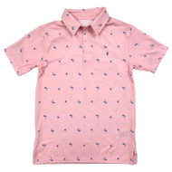 Izod Boys Pink Collared Polo Short Sleeve T-Shirt Polo Shirt Medium 10-12