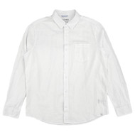 Chaps Seacoast Wash Mens White Long Sleeve Linen Shirt