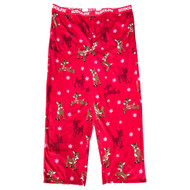 Rudolph Red Nosed Reindeer Womens Red Minky Fleece Holiday Sleep Pants