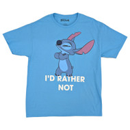 Disney Lilo and Stitch Mens Aqua Blue Short Sleeve Graphic Tee Shirt