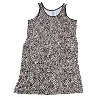 Womens Leopard Print Chemise Sleeveless Nighty Nightgown Night Gown