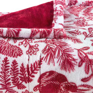 Cuddle Duds Heated Electric Red Bunnies Botanical Microplush Throw Blanket, Warm