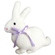 Plush Ivory Bunny Rabbit Throw Pillow, 16x18 Accent Cushion
