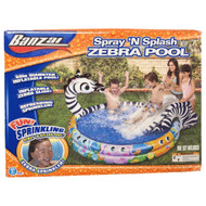 Banzai Spray & Splash Zebra Pool Swimming Pool with Sprinkler & Slide