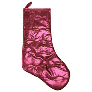 Quilted Shiny Fuchsia Pink Holiday Christmas Stocking