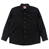 Wrangler Mens Black Long Sleeve Relaxed Fit Stretch Shirt Large