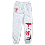 Womens Gray Diet Coke Elastic Waist Joggers Sweat Pants Sweats