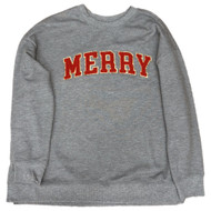 Womens Gray Merry Christmas Sweatshirt