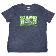 Womens Heather Blue Seattle Seahawks Short Sleeve Tee Shirt T-shirt 2X