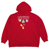 Disney Mickey Mouse Mens Red Long Sleeve Pullover Hoodie Sweatshirt 3XL