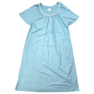 Aria Womens Light Blue Polka-Dot Print Nightgown Night Gown Size Medium (8-10)