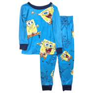 Spongebob Boys Blue Lightweight Spongebob Pajamas Shirt Sleep Pants Set
