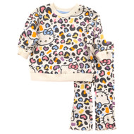 Hello Kitty Infant Toddler Girls Leopard Print Sweatshirt & Leggings Outfit