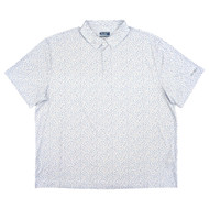 Ben Hogan Mens White Floral Neat Short Sleeve Performance Golf Polo Shirt 3XL