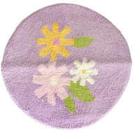 Celebrate Home Purple Lavender Floral Bath Rug, 24 inch Round Accent Mat