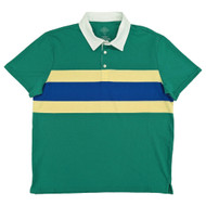 St. Johns Bay Mens Green Classic Fit French Terry Rugby Polo Shirt