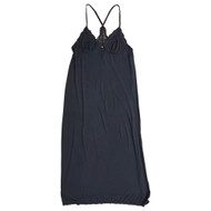 Womens Solid Black Sofia Intimates Chemise Nighty Nightgown Night Gown Large