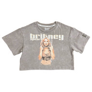 Womens Brown Cropped Britney Spears Vintage Look Tee Shirt T-Shirt