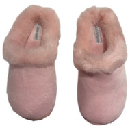 Dearfoams Womens Plush Pale Pink Velour Clogs Slippers