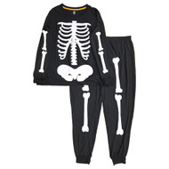 Womens Black & White Skeleton Halloween Pajamas Skeleton Sleep Set X-Large 16-18