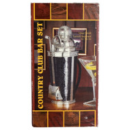 Godinger 7 Piece Country Club Bar Set Golf Themed Silver Finish