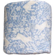 The Big One Oversized Blue Bunny Rabbit & Flowers Plush Throw Blanket, 5ft x 6ft