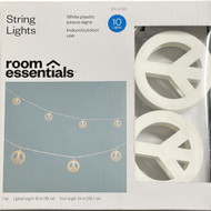 White Peace Sign String Lights Set