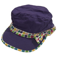 Girls Purple Polka Dot Baseball Cap Hat