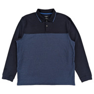 Van Heusen Mens Underground Blue Classic Fit Flex Long Sleeve Polo Shirt