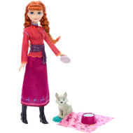 Disney Frozen Anna Fashion Doll & Polar Wolf Cub Figure with 4 Accessories