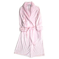 Womens Plush Light Pink Bathrobe House Coat Bath Robe