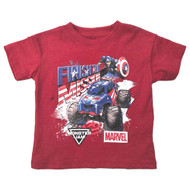 Marvel Infant & Toddler Boys Red Monster Jam Captain America T-Shirt Tee