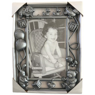 Malden Nursery Parade Picture Frame, 4x6 inch Pewter Baby Photo Frame