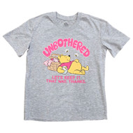 Disney Womens Gray Winnie The Pooh Bear Unbothered Tee Shirt T-Shirt