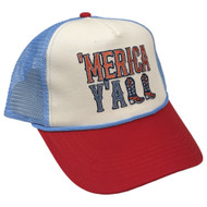 Womens Patriotic "Merica Y'all Baseball Cap Trucker Hat
