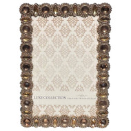 Luxe Collection 4x6" Luxurious Gold Picture Frame, Metal & Gemstones Photo Frame