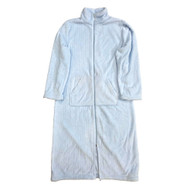 Womens Fleece Soft Blue Zip Front Bathrobe House Coat Bath Robe Small/Medium