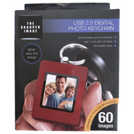 The Sharper Image Digital Photo Album Picture Frame Keychain, Red 1.5" Screen