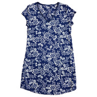 Covington Womens Blue Floral Print Sleep Shirt Night Gown Nightie Small