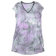Covington Womens Purple & Gray Snake Print Sleep Shirt Nightgown