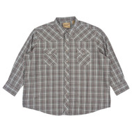 Wrangler Mens Monument Gray Plaid Regular Fit Long Sleeve Western Shirt