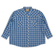 Wrangler Mens Directoire Blue Plaid Regular Fit Long Sleeve Western Shirt 3XL
