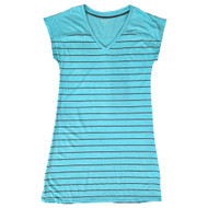 Womens Green Stripe Sleepshirt Nightgown Sleep & Night Shirt Small