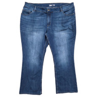 Womens Lee Bootcut Dark Blue Denim Petite Regular Fit Mid-Rise Jeans