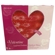 Valentine's Day Lighted Red Sparkle Heart Lights 13 by 13 Inch