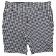 Womens Black & White Small Check Stretch Fit Pull On Shorts